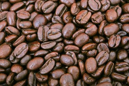 Coffee Flavor Roasted Coffee Beans Brown Texture