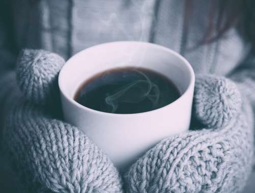 Coffee Steam Mittens Mitts Cup Warm Hot Aroma