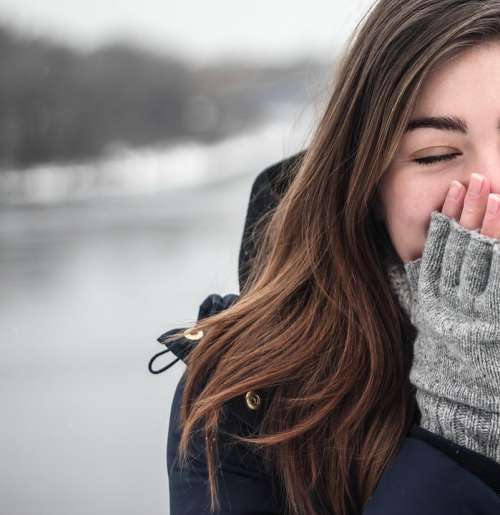 Cold Sneeze Sneezing Happy Fashion Woman Girl