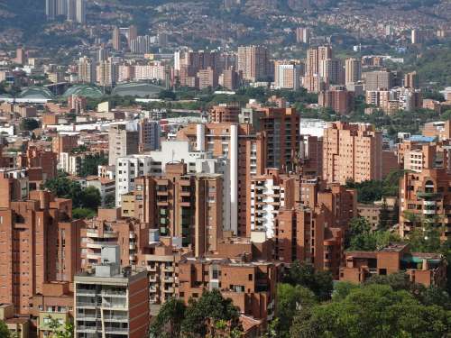 Colombia Medellin City Urban Buildings