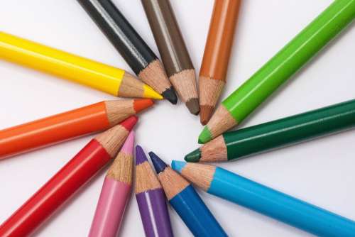 Colored Pencils Colour Pencils Star Color Circle