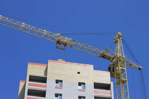 Construction Crane Building Assembly Work Metal