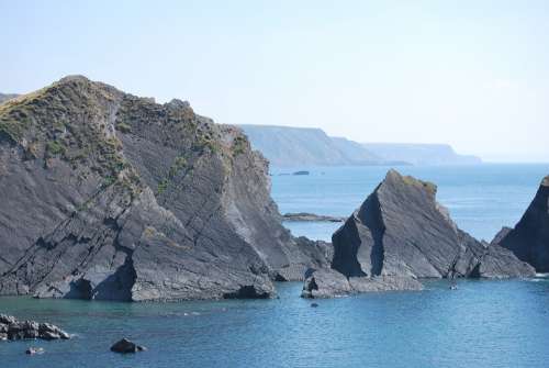 Cornwall Cliffs Sea