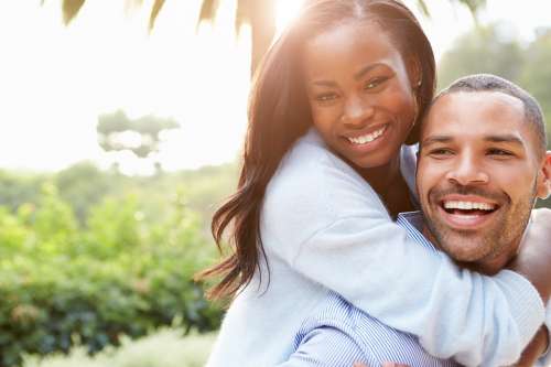 Couple African Happy Man Woman Together Happiness