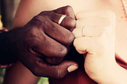 Couple Marriage Relationship Interracial Together