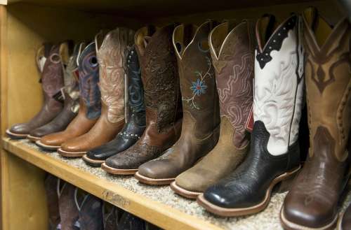 Cowboy Boots Shelves Styles Shoe Boot Store