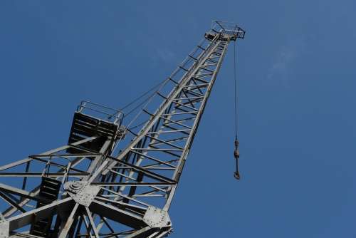 Crane Jib Sky Blue Industrial Lift Hook High