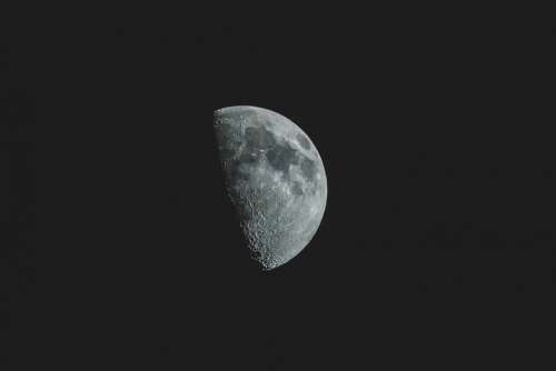 Crater Dark Luna Lunar Moon Sky