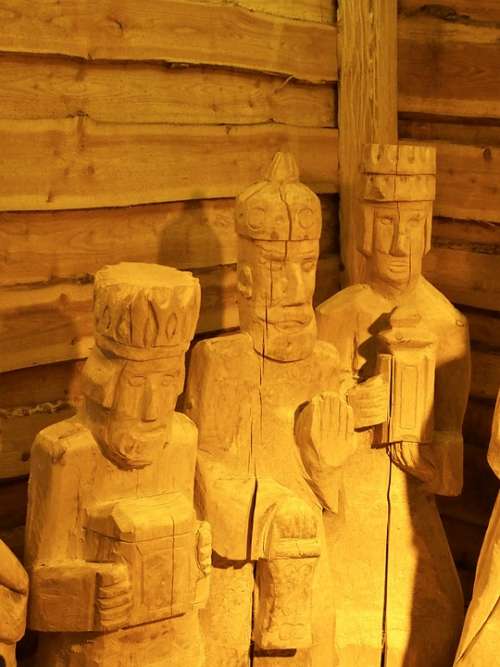 Crib Hl Three Kings Christmas Stall Wood Figures