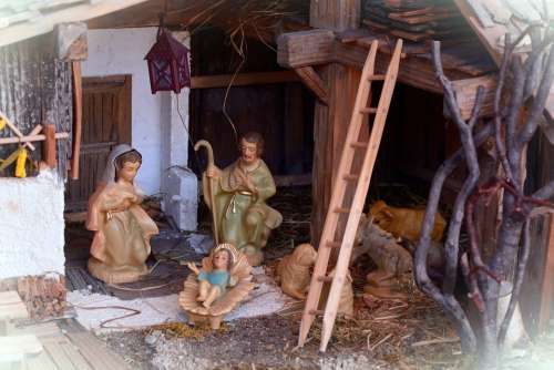 Crib Christmas Nativity Scene Advent Stall Maria