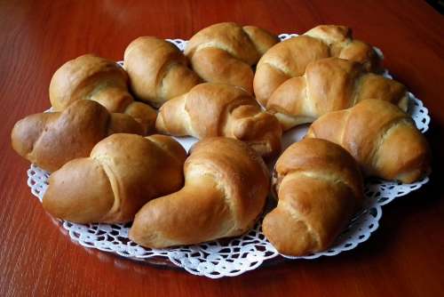 Croissants Bread Yeast Marmalade Fresh Food