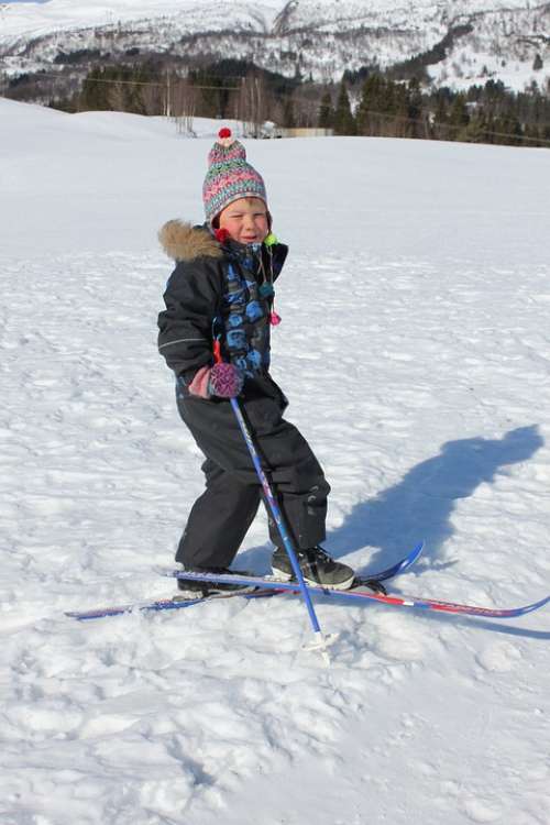 Cross Country Skiing Ski Children Winter Snow