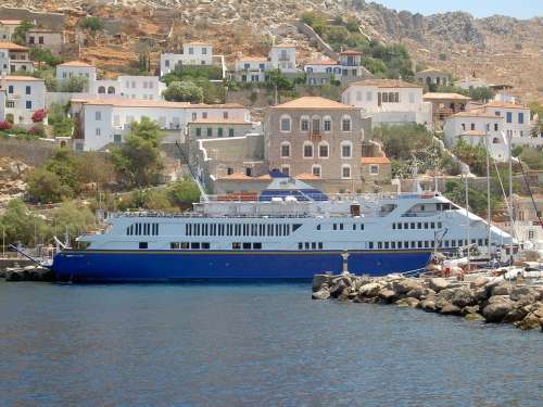 Cruise Ship Sea Mediterranean Island Greece