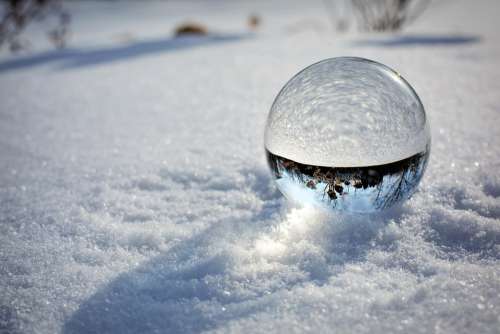 Crystal Ball Snow Winter Snowy Sunrise Magic