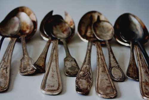 Cutlery Silver Eat Silverware Fork Spoon Metal