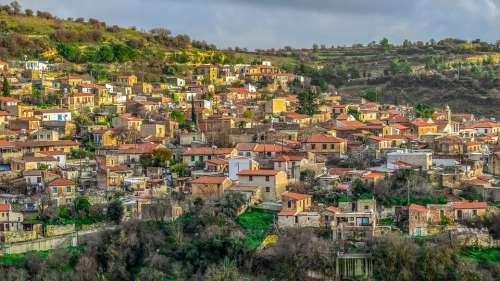 Cyprus Arsos Village Panorama Landscape View