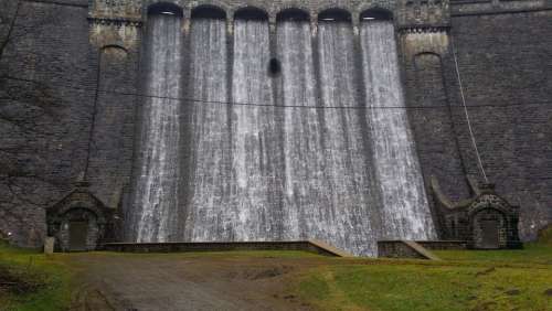 Dam Overflow Barrier Wall Germany Oestertalsprre