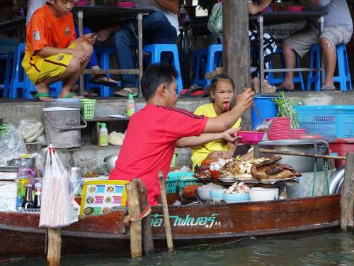 Damnoen Saduak Floating Market Thailand Traditional