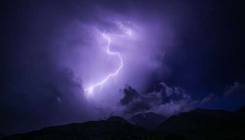 Dark Lightning Thunderstorm Nature Outdoors Sky