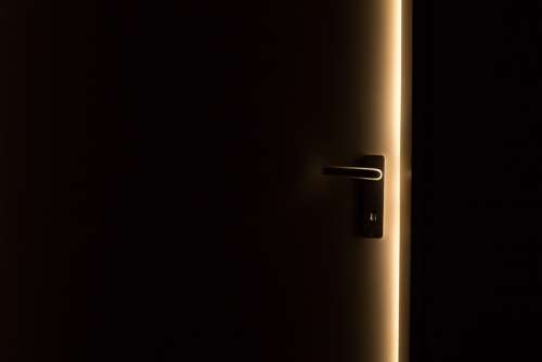 Dark Door Door Handle Light Open Slit