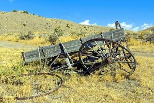 Decayed Wagon Bannack State Park Ghost Town