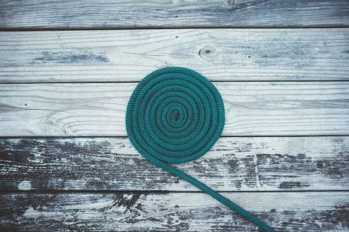 Deck Rope Spiral Spool Coiled Blue Circle