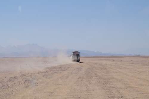 Desert Sand Jeep Landscape Dry Hot Drought