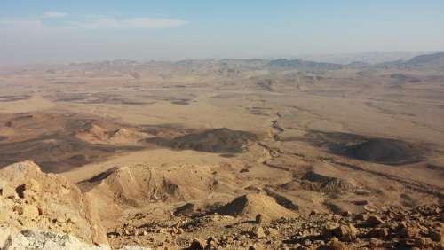 Desert Crater Negev Israel Landscape Canyon