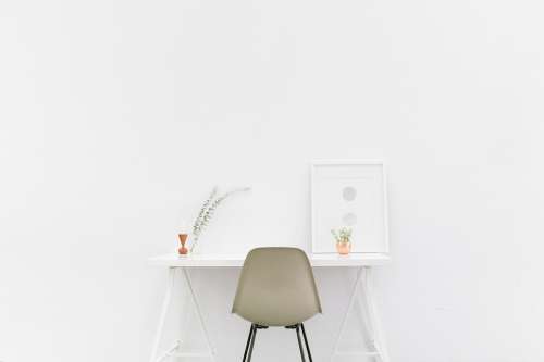 Desk Table Simple Mockup White Background