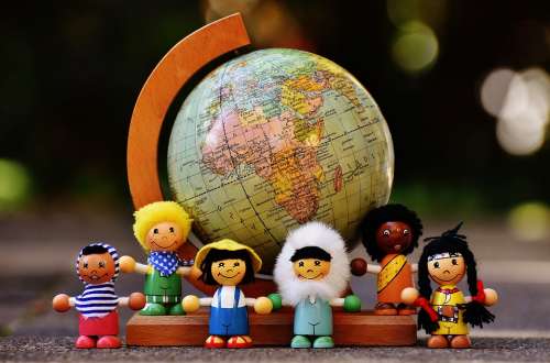 Different Nationalities Children Human Globe