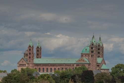 Dom Speyer Building Germany Steeple Rhine