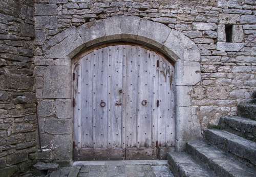 Door Staircase Granite Portal Old
