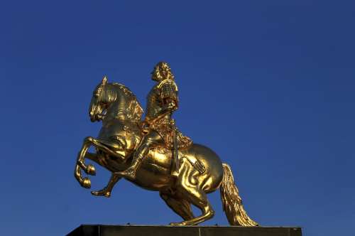 Dresden Golden Rider Gold Reiter Horse