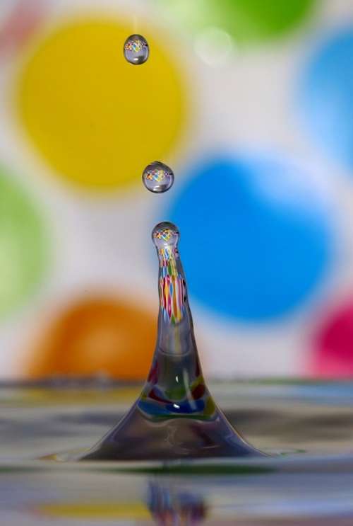 Drops Splash Coloring Water Macro Splashing