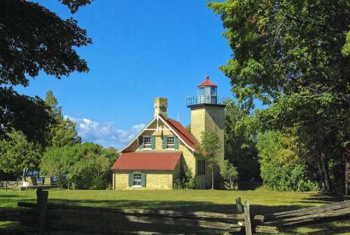 Eagle Bluff Light Lighthouse Light Peninsula State