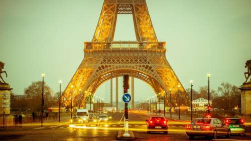 Eiffel Tower Long Exposure Lights Movement Twilight