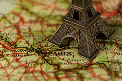 Eiffel Tower France Landmark Map Miniature