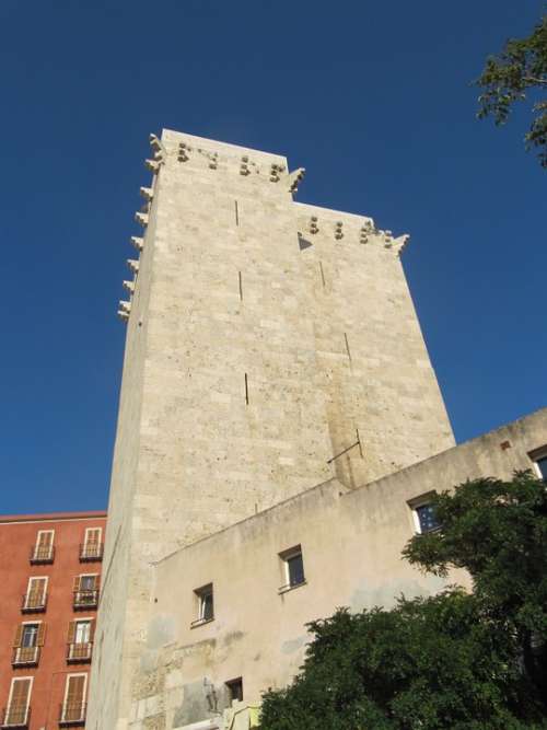 Elephant Tower Sardinia Cagliari Historic Center