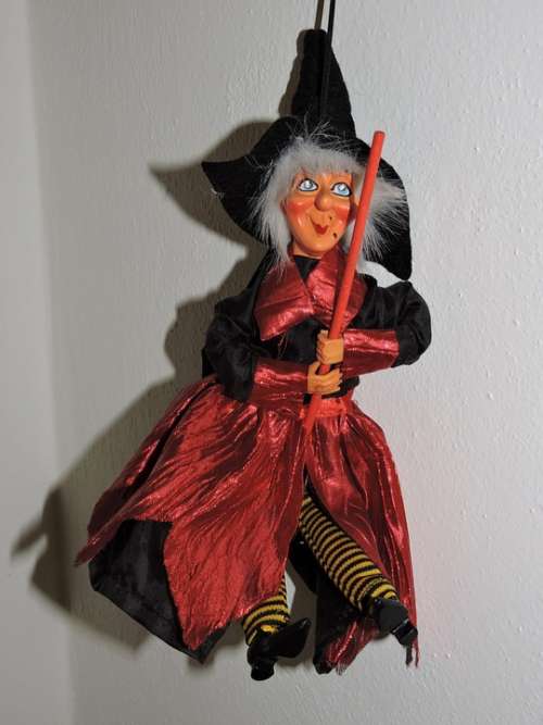 Epiphany Doll Old Broom Hanging Witch