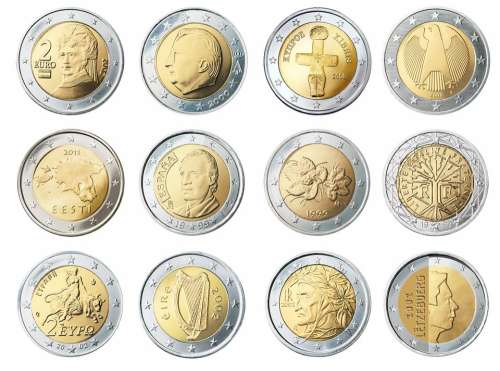 Euro 2 Coin Currency Europe Money Wealth