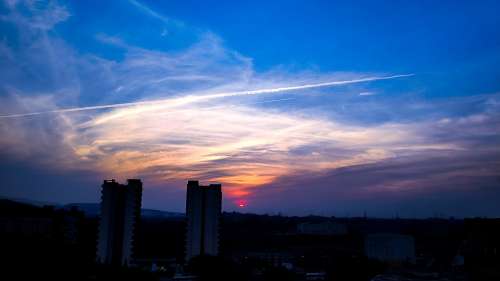 Evening Bliss India Tower Clouds Blue Colorful