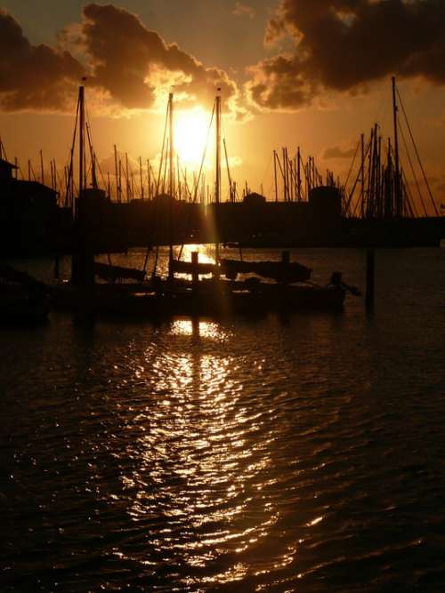 Evening Sky Grewelinger Sea Port Zeelande Port