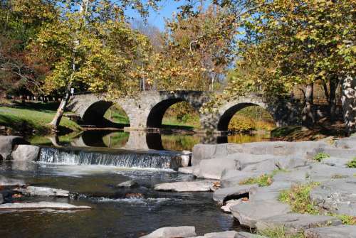 Fall River Bridge Landscape Leaves