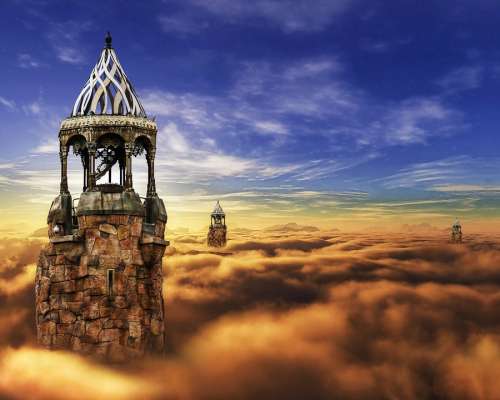 Fantasy Castle Cloud Sky Tower Fairy Medieval