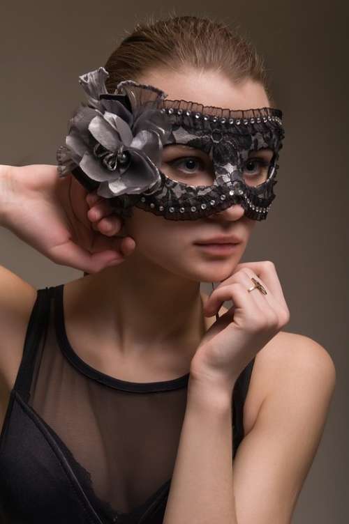 Fashion Person Woman Young Mask Lovely Portrait