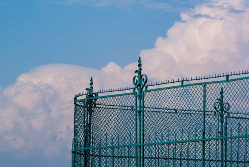 Fence Clouds Sky Nature Mood