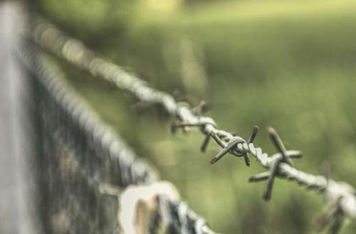 Fence Barbed Wire Metal Security Demarcation
