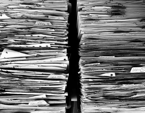 Files Paper Office Paperwork Stack Work Data