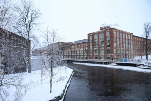 Finnish Tampere Industry Winter Frost Snow Water