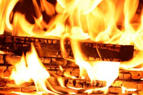 Fire Flame Wood Fire Brand Glowing Heat Bonfire